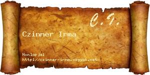 Czinner Irma névjegykártya